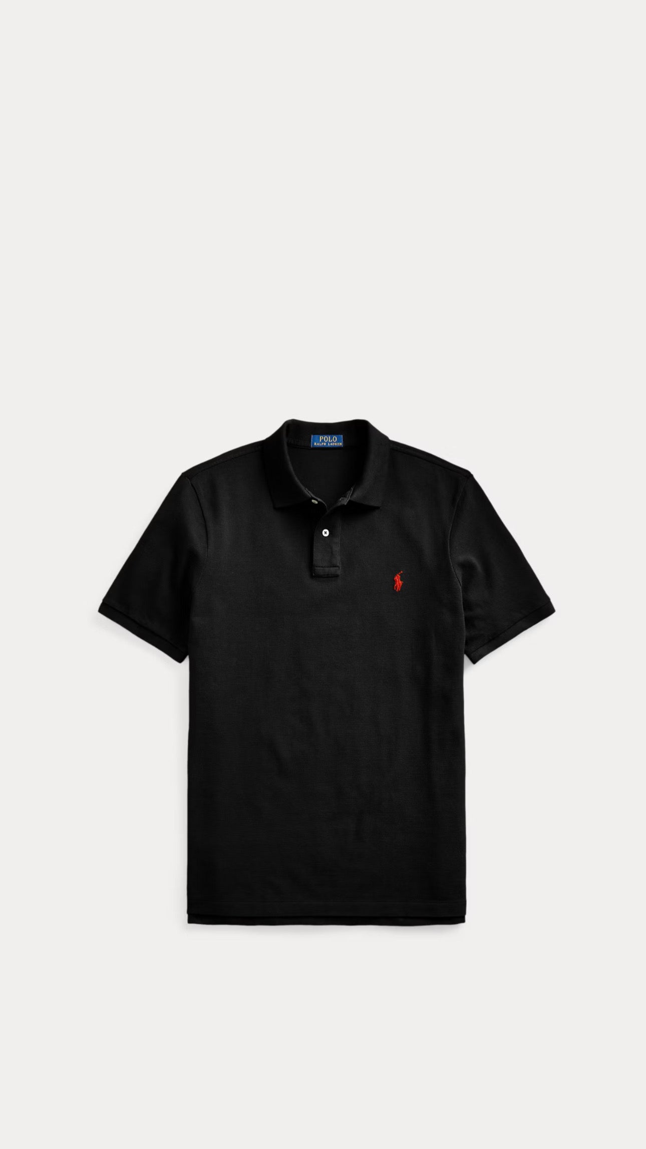 RL BLACK POLO SHIRT-RED LOGO